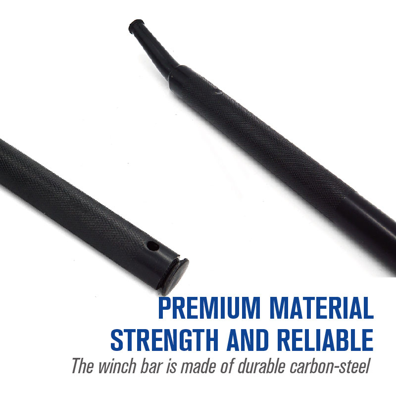 The winch bar is made of durable carbon-steel