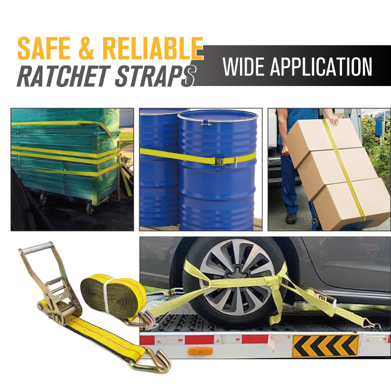 Ratchet Strap with J Hooks