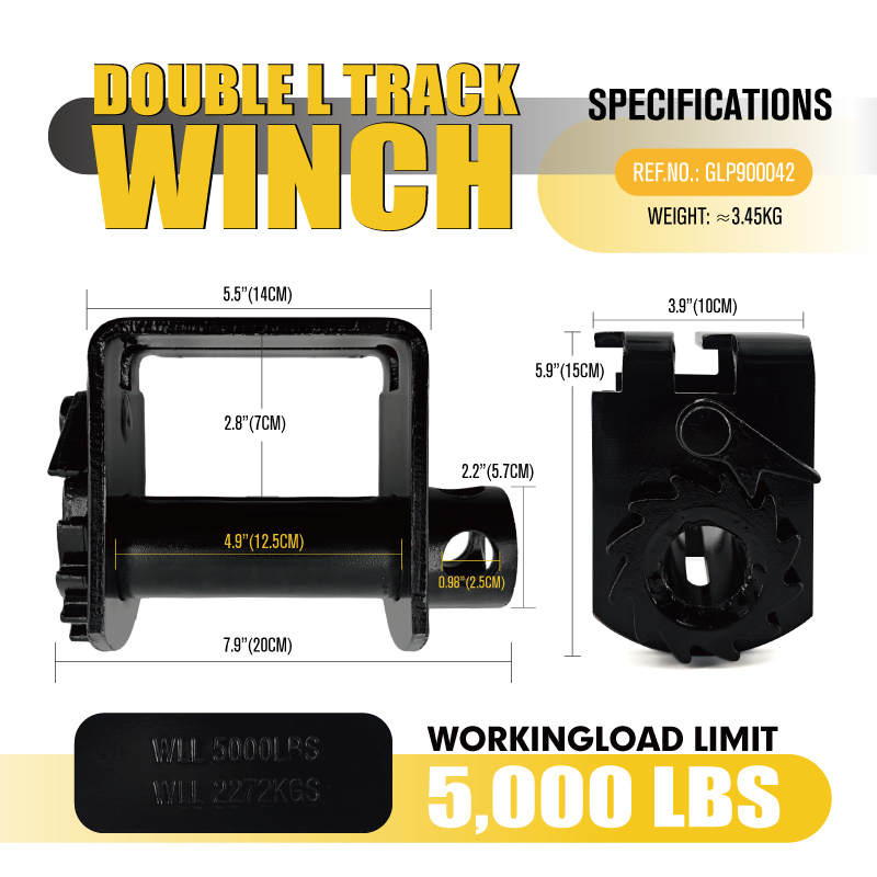 Double L Track Winch for Flatbed Trailer Tie Down Straps